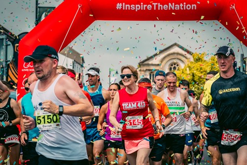 Athletes running in the LCW Wales Half Marathon